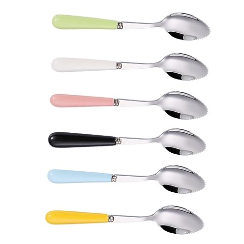 Milisten 6 Stück Teiliges Robuste und Fruchtlöffel mit Sägekante zum Schälen und Füttern Vielseitig Einsetzbar für Camping und Picknick in Bunten Farben Milisten 6 Stück Teiliges Robuste und Fruchtlöffel mit Sägekante zum Schälen und Füttern Vielseitig Einsetzbar für Camping und Picknick in Bunten Farben von Milisten