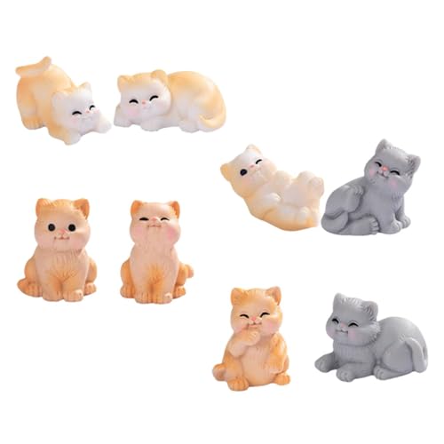 8 StüCk Miniatur Katzenfiguren, Niedliche KäTzchen Deko Aus Harz FüR Garten, Puppenhaus, Bonsai Und DIY Terrarium, Mikrolandschaftsdekoration FüR Innen- Und AußEnbereich von Milisten