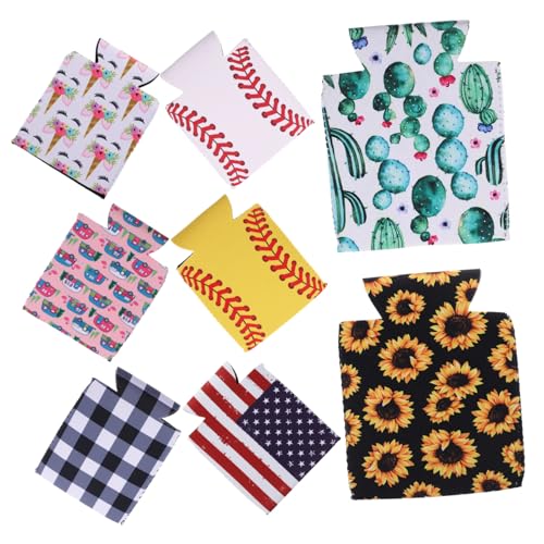 Milisten 8 Stück Teiliges Neopren Getränkedosenhüllen Isolierend Kondensation Vielseitig für Dosen und Bierflaschen Farbenfrohe Rutschfeste Can Cooler für Trockene Hände und Sauberen Tisch von Milisten