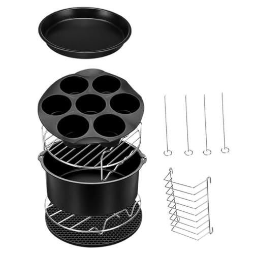 Milisten Air Fryer Zubehör Set Teilig Schwarz Pizza und Kuchenblech Grillrost Vielseitiges Küchenset für Barbecue und Party Einfach zu Reinigen und Praktisch für Verschiedene Gerichte Milisten Air Fryer Zubehör Set Teilig Schwarz Pizza und Kuchenblech Grillrost Vielseitiges Küchenset für Barbecue und Party Einfach zu Reinigen und Praktisch für Verschiedene Gerichte von Milisten