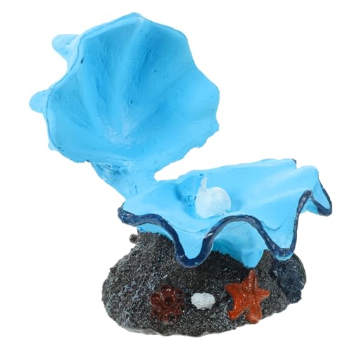 Milisten Aquarium Luftstein Muschel Design Bubble Diffuser Belüfter Sauerstoffspender für Fischbecken Blau Dekorative Sauerstoffzufuhr für Teich und Aquarium von Milisten