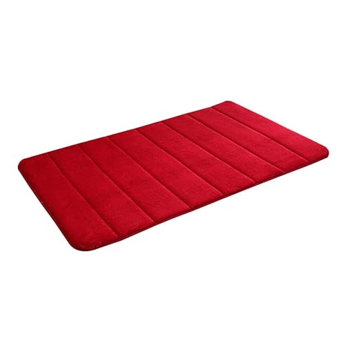 Milisten Badezimmerteppich Nicht Memory-Teppich Fußmatte Waschbar 60 X 40 cm Weißer Hintergrund Gestreift in Weinrot Milisten Badezimmerteppich Nicht Memory-Teppich Fußmatte Waschbar 60 X 40 cm Weißer Hintergrund Gestreift in Weinrot von Milisten