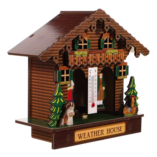 Milisten Barometer Thermometer Für Garage -thermometer Zimmerthermometer Thermometer Hygrometer Shop Thermometer Hygrometer Analog Thermometer Im Freien Außenfensterthermometer Hölzern von Milisten