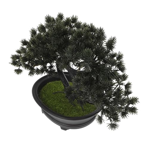 Milisten Realistische Simulierte Kiefer Bonsai Desktop Grünpflanze Für Büro Künstlicher Outdoor-Baum von Milisten