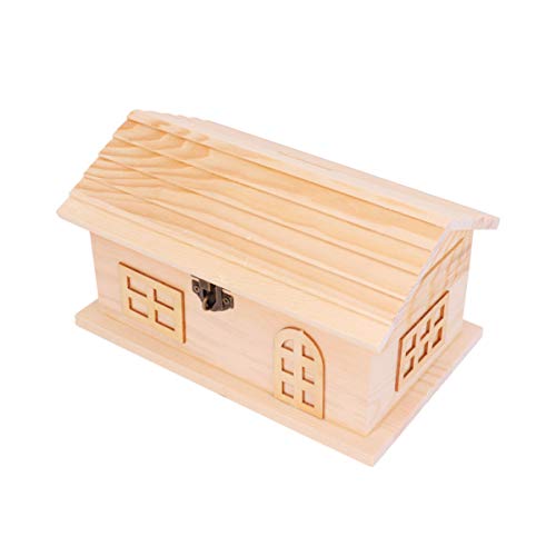 Milisten DIY Holzhaus Spardose aus Hochwertigem Holz Kreative Bemalbare Münzbank für Pädagogisches Vorstellungskraft und Kreativität als Geschenkbox und Aufbewahrungsbox von Milisten