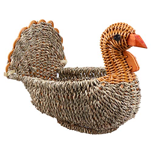 Milisten Dekorative Bonbonschale Wicker Obst Korb Brot Korb Tablett Ei Snack Lagerung Korb Huhn Geformt Weide Obstkorb Brot Portion Korb 20X14. 5Cm Geflochtene Brotkörbe von Milisten