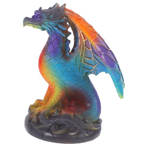 Milisten Dekorative Drachen Tischlampe aus Gebeiztem Harz LED Nachtlicht mit Sanftem Licht Stilvolle Tiermotiv Schreibtischlampe für Schlafzimmer Wohnzimmer und Büro Gemütliche von Milisten