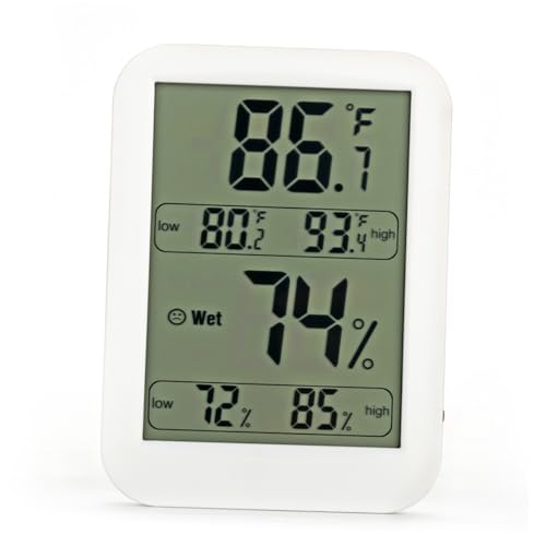 Milisten Digitales Hygrometer Innen mit Großem Led-display Hochpräzises Thermometer zur Raumklimakontrolle Energiesparend Weiß Geeignet für Schlafzimmer Babyzimmer Wohnzimmer Büro von Milisten