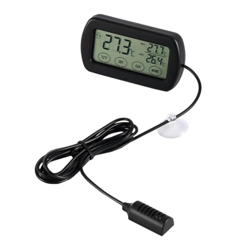 Milisten Digitales LCD Thermometer Hygrometer mit Alarm für Ei herstellung und Reptilien Haustiere Großer Sensor Abs Gehäuse Klar Ablesbar Geeignet für Brutkasten und Heimgebrauch von Milisten