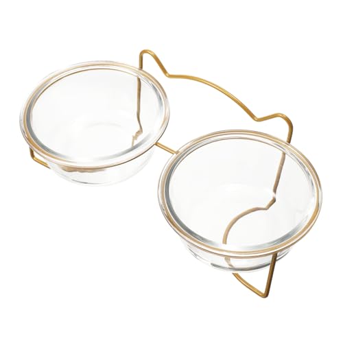 Milisten Doppelnapf Katzenfutterschale mit Erhöhtem Metallständer Schräger Futternapf aus Weiß Lackiertem Eisenrahmen und Glas Abnehmbar Robust Leicht zu Reinigen Schützender Katzennapf Milisten Doppelnapf Katzenfutterschale mit Erhöhtem Metallständer Schräger Futternapf aus Weiß Lackiertem Eisenrahmen und Glas Abnehmbar Robust Leicht zu Reinigen Schützender Katzennapf von Milisten