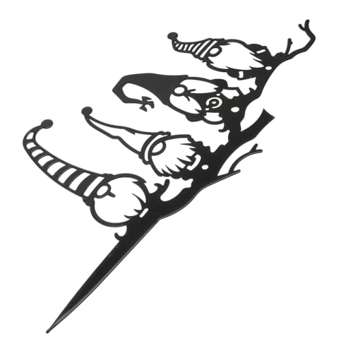 Milisten Eisernes Gartenzwerg steckschild aus Robustem Metall Wetterfeste Gartenstecker Deko Langlebige Rasenverzierung Detailreiche Tierornamente für Außenbereich von Milisten