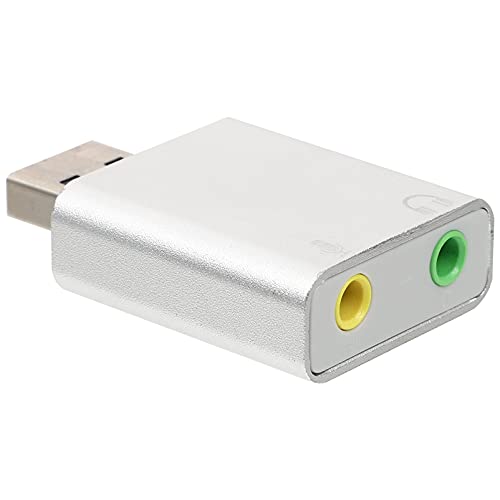 USB Externe Soundkarte USB-audioadapter Aus Aluminium Externer USB Mikrofon-Sound USB Externer Ton 3D-Sound Antriebsloser Adapter Spender Aluminiumlegierung Tragbar Fenster von Milisten