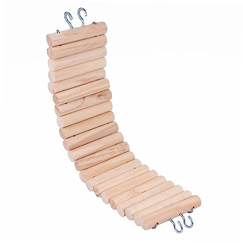 Milisten Faltbare Holz Kletterleiter für Hamster und Kleine Haustiere Hängende Spielbrücke mit Haken Fördert Bewegung Gleichgewicht und Koordination Geeignet für Mäuse und Nager von Milisten