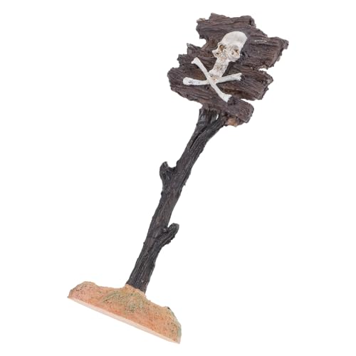Milisten Fish Tank Skull Warnschild Aus Resin Aquarium Dekoration Cartoon Wasserlandschaft Ornament Für Lebendige Aquariengestaltung Farbenfrohe Und Langlebige Figur von Milisten