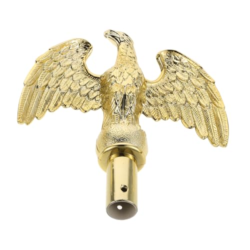 Milisten Goldener Adler Flaggenstock Topper Wetterfeste Gartenflaggenkopf Dekoration Passend Langlebiger Glanz Stilvolle Outdoor patriotismus verzierung für Terrasse von Milisten