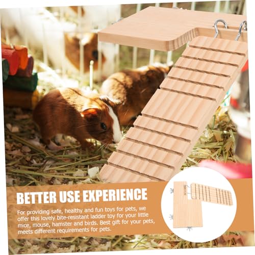 Milisten Hamster Plattform aus Massivem Holz mit Robuster Leiter Käfig hänge Kleintiere Fördert Training Beschäftigung und Mentale Gesundheit Geeignet für Hamster und Rennmäuse von Milisten