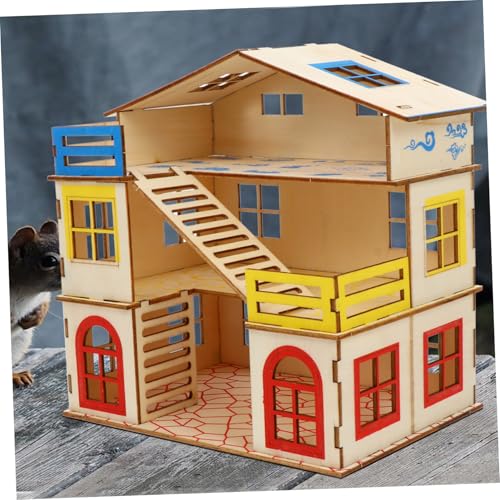 Milisten Hamsterhaus Holzspielzeug Haustier Schloss mit Kletterleiter für Zwerghamster Meerschweinchen Versteck zur Beschäftigung Kleiner Nagetiere Milisten Hamsterhaus Holzspielzeug Haustier Schloss mit Kletterleiter für Zwerghamster Meerschweinchen Versteck zur Beschäftigung Kleiner Nagetiere von Milisten