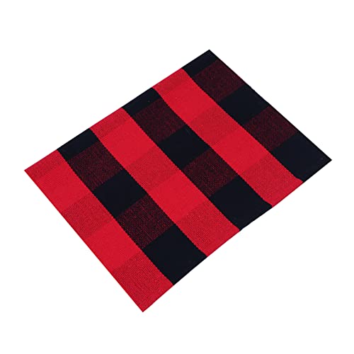 Milisten Handgewebte Rote und Schwarze Teppichmatte für Eingangsbereich ca rutschfest für Schlafzimmer und Wohnzimmer Langlebig und Waschbar Milisten Handgewebte Rote und Schwarze Teppichmatte für Eingangsbereich ca rutschfest für Schlafzimmer und Wohnzimmer Langlebig und Waschbar von Milisten