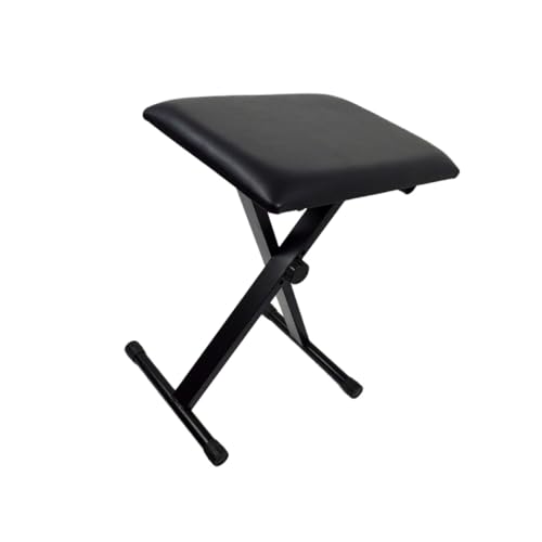 Milisten Höhenverstellbarer Klavierhocker X Stil aus Stahl mit Gepolstertem Sitzkissen Klappbarer Piano Stool für Erwachsene Faltbarer Keyboard Bench in Schwarz Tragbar und rutschfest Milisten Höhenverstellbarer Klavierhocker X Stil aus Stahl mit Gepolstertem Sitzkissen Klappbarer Piano Stool für Erwachsene Faltbarer Keyboard Bench in Schwarz Tragbar und rutschfest von Milisten