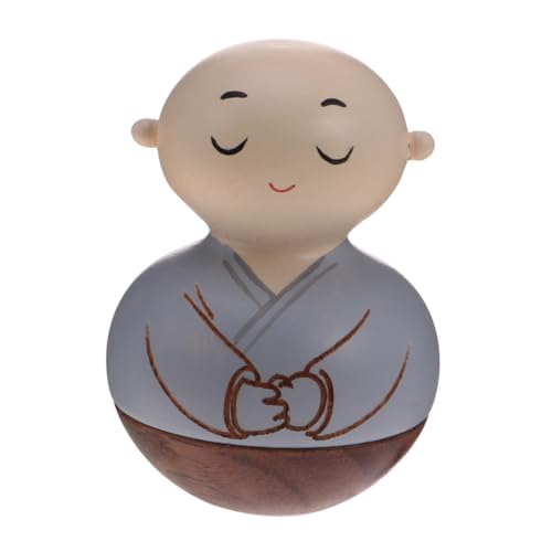 Milisten Holzbecher Niedliche Kleine Statue Kleiner Skulptur Desktop Becher Dekoration Kung Fu Puppe Auto Ornamente Heimdekoration Geschenk Für Zuhause Geschenk Grau von Milisten