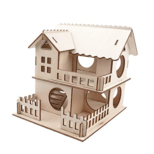 Milisten Holzhaus für Hamster Doppellagige Villa mit Leiter Robuste Holzqualität Atmungsaktiv und Sicher DIY Bemalung für Kleine Haustiere als Kuscheliges Nest Milisten Holzhaus für Hamster Doppellagige Villa mit Leiter Robuste Holzqualität Atmungsaktiv und Sicher DIY Bemalung für Kleine Haustiere als Kuscheliges Nest von Milisten
