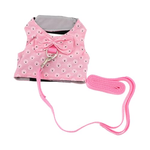 Milisten Kaninchen Geschirr mit Schleife Verstellbares Brustgeschirr für Kleine Haustiere Atmungsaktive Weste für Hasen und Hamster Sanft und Bequem Geeignet für Spaziergänge im Freien von Milisten