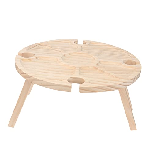 Milisten Klappbarer Weintisch Tragbarer Picknicktisch für Outdoor Runder Serviertisch für Garten und Camping und Leicht für Weinabende und Familienpicknicks von Milisten