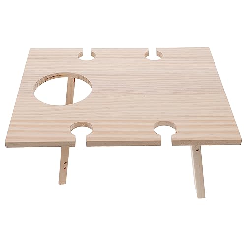 Milisten Klappbarer Weintisch klapptisch Portable Table Faltbarer Schreibtisch klappbar stehtische gartebmöbel tragbarer Tisch Falten Camping Flasche Ablagetisch Weinhalter Tisch hölzern von Milisten