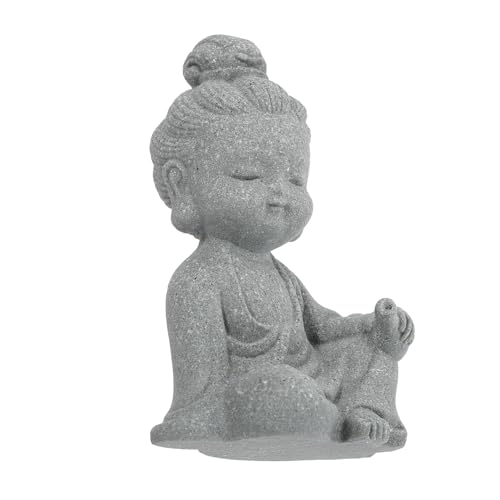 Milisten Kleine Buddha Figurine Kunstharz Handgefertigte Desktop Buddha Statue mit Filigranem Design und Pflegeleicht Dekoratives Feng Shui Ornament für Schreibtisch und Regal von Milisten