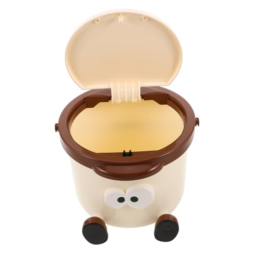 Milisten Kleiner Tisch Mülleimer mit Deckel Niedliches Cartoon Design Tragbarer Kunststoff Abfalleimer für Schreibtisch für Kinderzimmer Badezimmer Küche und Wohnzimmer Milisten Kleiner Tisch Mülleimer mit Deckel Niedliches Cartoon Design Tragbarer Kunststoff Abfalleimer für Schreibtisch für Kinderzimmer Badezimmer Küche und Wohnzimmer von Milisten