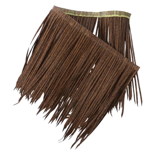 Milisten Künstliches Strohdach Schwarz UV Beständig Wasserfest Leichtes Einfach zu Installierendes Gartendach für Terrasse Pavillon Balkon Natürliche Wetterfest Gartendeko Draußen von Milisten