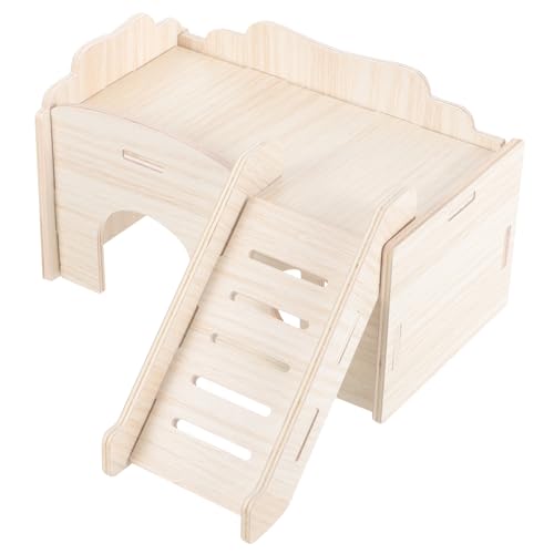 Milisten Holz-hamsterhaus Mit Leiter Natürliche Schlaf Und Spielstätte Für Zwerghamster Chinchillas Und Nagetiere Sicher Und Langlebig Für Käfig-zubehör Und Kreative -Gestaltung von Milisten