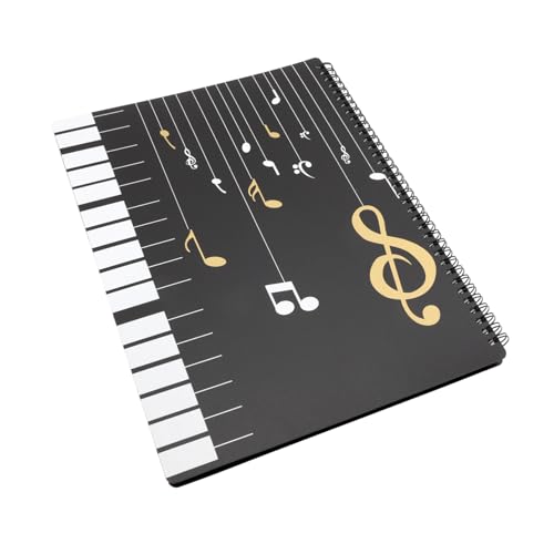 Milisten Notenmappe mit Seiten Transparent Schwarz Mehrlagiger Musiknoten ordner für Klavier und Chor Flexibler Dokumentenhalter Praktische Aufbewahrung für Musikblätter und Akten von Milisten