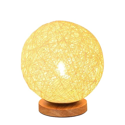 Milisten Rattan-Kugel-Tischleuchte Rattan-Leuchten weihnachtbeleuchtung weihnachtsbeleutung tischlampe Kugellichter Rattanlicht Dimmbar Kugellampe aus Rattan Bambus von Milisten