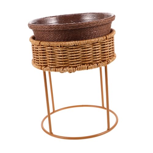 Milisten Rattan Mini Blumentopfständer mit Wasserdichtem Übertopf Kompakter Pflanzhalter für Wohnzimmer Balkon Büro Vielseitiger Tisch Pflanzenständer zur Stilvollen Präsentation und Milisten Rattan Mini Blumentopfständer mit Wasserdichtem Übertopf Kompakter Pflanzhalter für Wohnzimmer Balkon Büro Vielseitiger Tisch Pflanzenständer zur Stilvollen Präsentation und von Milisten