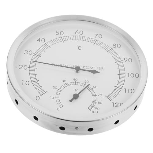 Milisten Sauna Hygrothermograph Edelstahl Thermometer Hygrometer Saunazubehör Hitzebeständig für Sauna Räume Hotel Fitnessstudio Milisten Sauna Hygrothermograph Edelstahl Thermometer Hygrometer Saunazubehör Hitzebeständig für Sauna Räume Hotel Fitnessstudio von Milisten