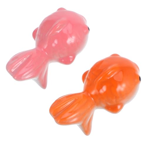 Milisten Schwimmende Keramik Goldfisch Deko Naturnahe Teichfiguren Orange Leicht Wasser Oberfläche Garten Teich Dekoration Aquarium Ornament von Milisten