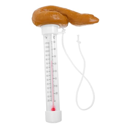 Milisten Schwimmender Poolthermometer mit Lustigem Kacka-design Hochpräzises Temperaturmessgerät für Schwimmbäder, Badebecken, Spas und Teiche Einfache Ablesung Schwimmend für Innen und von Milisten