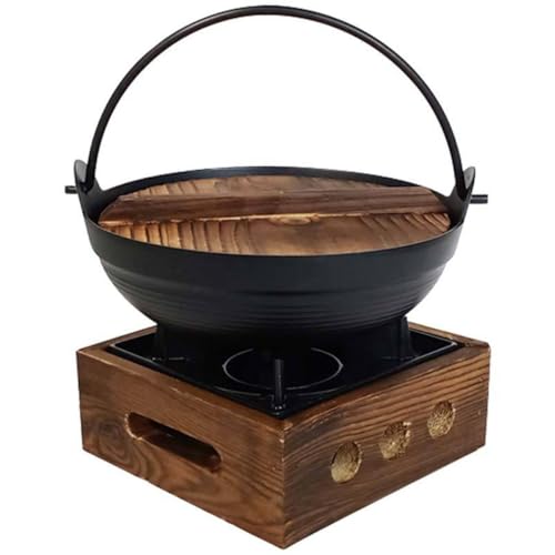 Milisten Japanischer Gusseisen Hot Pot Hängender Sukiyaki-topf Für Camping Antihaft Kochtopf Hochtemperaturbeständig Praktischer Suppentopf Für Outdoor-kochen Und Picknicks von Milisten