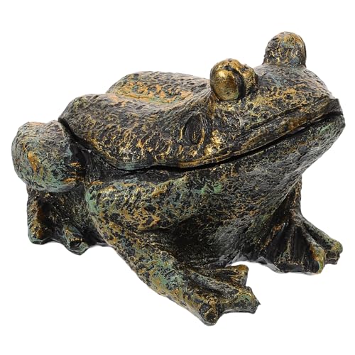 Milisten Versteckter Schlüsselhalter Kunststein Imitation Frosch Schlüsselbox für Garten Außenbereich Robuste Aufbewahrung für Ersatzschlüssel Dekorative Unauffällige Sicherheitslösung für von Milisten