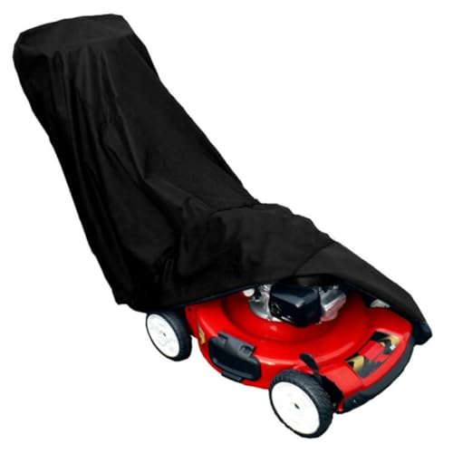 Milisten Wasserdichte Rasenmäher Abdeckung Polyester Schutzhaube für Handrasenmäher Outdoor Staub Wetterschutz Uv-beständig und Verschleißfest Schwarz von Milisten