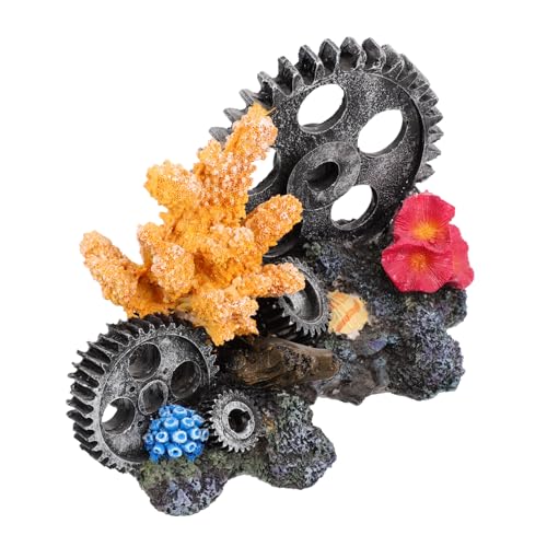Milisten Widerstandsfähige Resin Riffdekoration Aquarium Ornament Naturnahe Deko für Fischbecken und Teich Lebensechte Künstliche Riffe für Aquarien Zubehör von Milisten