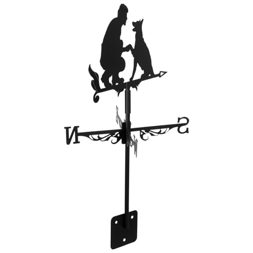 Milisten Wetterfahne für Dach und Garten Wetterrichtungsanzeiger aus Metall Dekorativer Gartenstecker für Garage Garten oder Pavillon von Milisten
