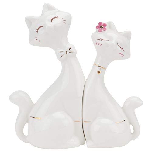 Nette Katze Skulptur Keramik-Katzen-Figuren, 2, Heimdekoration, Kunstfigur, Keramik Katze Ornament von Milisten