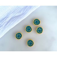 Smile Magnet-Set/Petrolfarben, Pastellfarbene Kühlschrank-Magnete, Gute Laune, Selflove, Mentale Gesundheit von MiljaAtelier