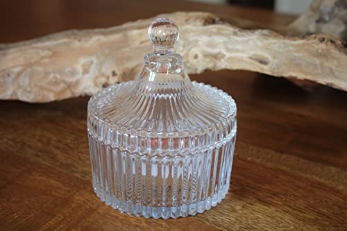 Kleine Glasdose mit Deckel, Bonboniere, Duechmesser 10 cm, H 12 cm von Miljögarden