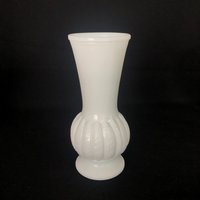 Große Vintage Milkglass Federstrauß Vase - Milchglas von MilkGlassExclusively