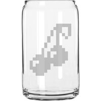 8 Bit Kirschen Videospiel Stil Hand Geätzt 16 Oz Glas Dose Tasse von MilkMugDesigns