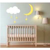 Adorable Wolke, Mond Und Sternen Vinyl Wall Decal Set Löschen von MilkMugDesigns