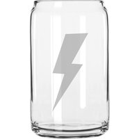 Awesome Lightning Bolt Hand Geätzt 16 Oz Glas Dose Tasse von MilkMugDesigns